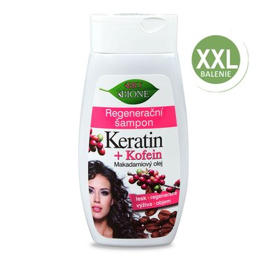 BC BIO Keratin +Kofeín XXL Regeneračný šampón 400 ml