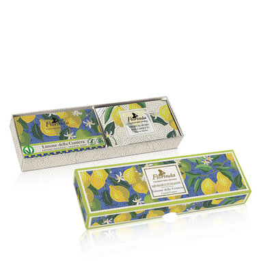 Mydlová kazeta Florinda Mosaico - Mydlo Limone 200 g + 3 x vôňa Limone vrecúško