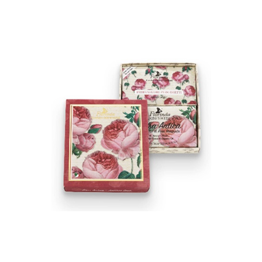 Mydlová kazeta Florinda - Mydlo Rosa Antica 200 g + 3 x vôňa Rosa vrecúško